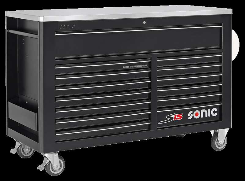 SONIC Werkstattwagen S15 gefüllt, 958-tlg., schwarz